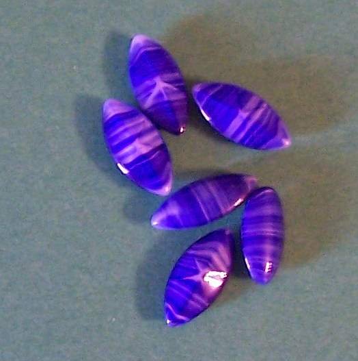 Lot of royal blue and white striped gemstone cabachons