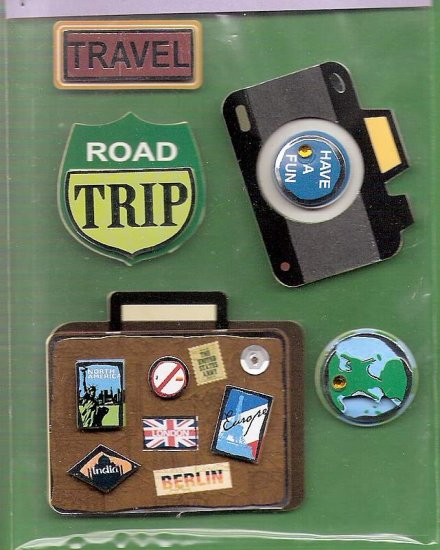 3 dimensional Travel stickers for scrapbooks cards albums MIP