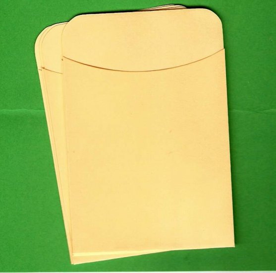 Lot of 5 manilla library pockets for scrapbooks altered art to tea dye or decorate