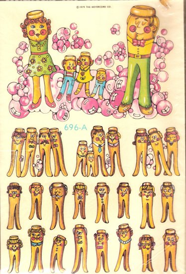 1979 Meyercord vintage clothespin people decals assorted sizes styles MIP