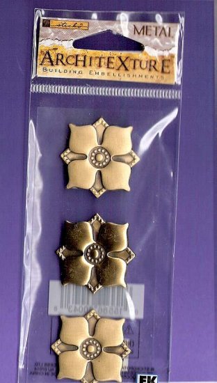 Brass floral rosettes brass stamping embellishments Architexture MIP