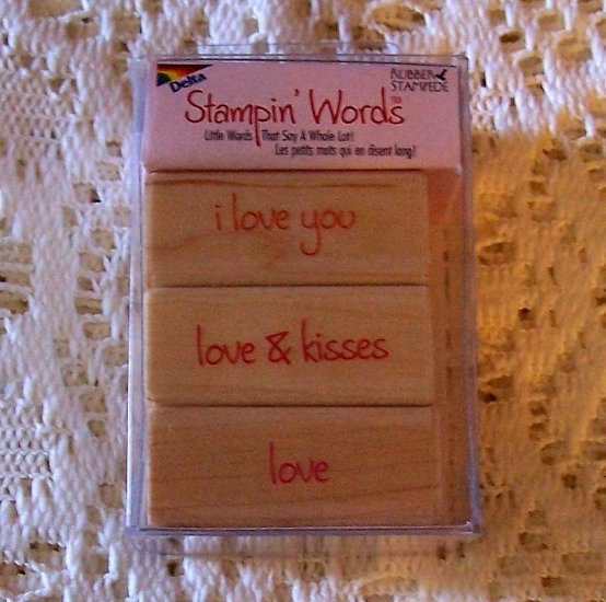 Love stamps set of 3 mounted Rubber Stampede MIP