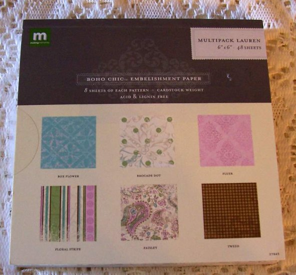 Making Memories Lauren pad of papers for scrapbooks cards etc MIP