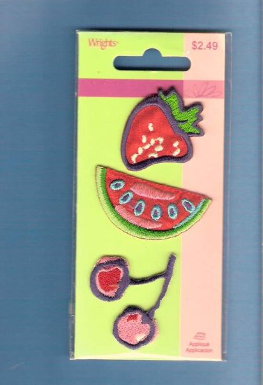 Pink and red fruit appliques MIP Wrights