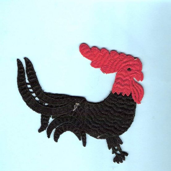 Large vintage rooster applique