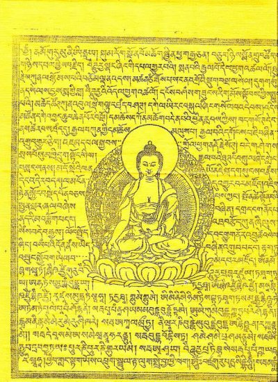 Buddhist printing on fabric