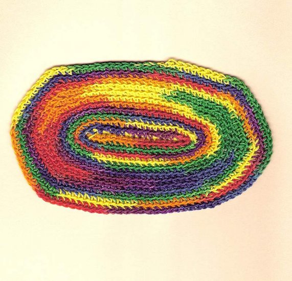Handmade braided kitchen rug dollhouse miniature