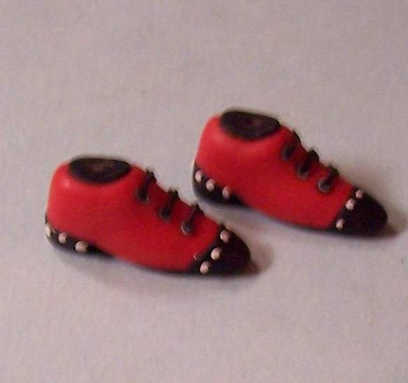 Dollhouse miniatures high top shoes in red