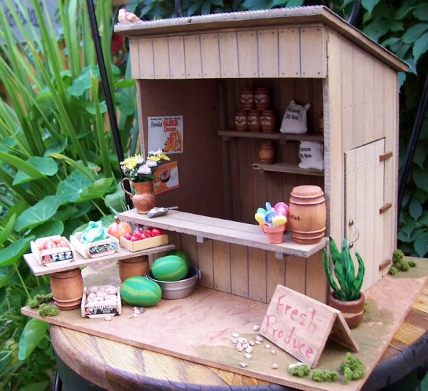 One of Kind handmade country fruitstand miniature