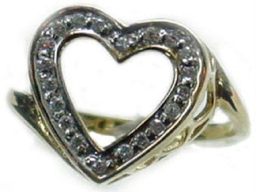 25 tcw Genuine Diamond 14K Gold Heart Ring ( Ladies diamond)