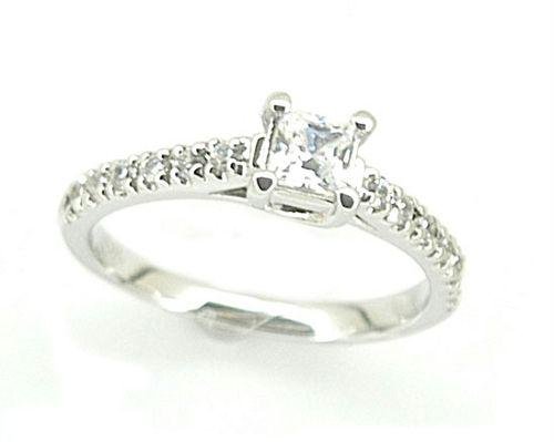 .5 tcw Princess Cut CZ Engagement Pinky Ring Size 4