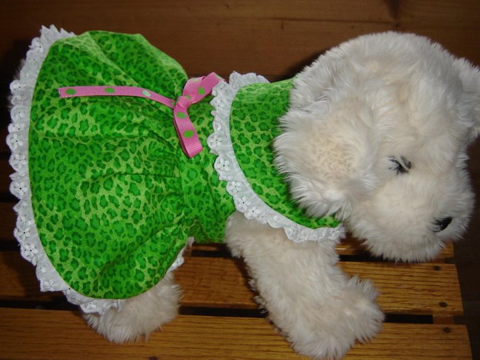 Green Leopard Print Dress