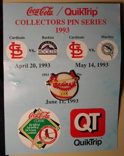1993 QT Cardinals cloisonné or enamel pin