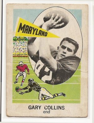 1961 Nu-card football card #128 Gary Collins G/VG (creased)