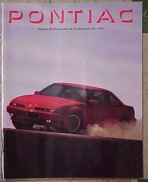 1991 Pontiac Automobile Sales catalog Firebird, Trans Am, Grand Prix, Sunbird, MORE! 89 pgs, NM