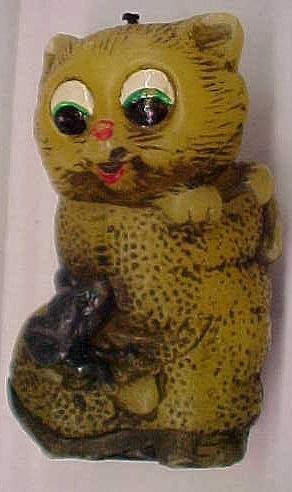 Puss n Boots - Cat & Mouse candle made by Animal Antics, 5" tall, unused
