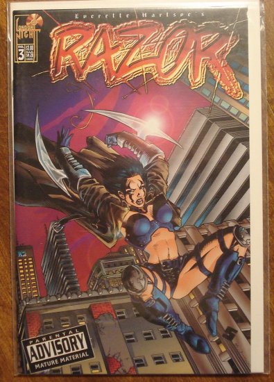 Razor #3 comic book (BOTH COVER VARIATIONS) - London Night comics - adults only!