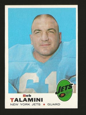 1969 Topps football card #162 (C) Bob Talamini NM New York Jets