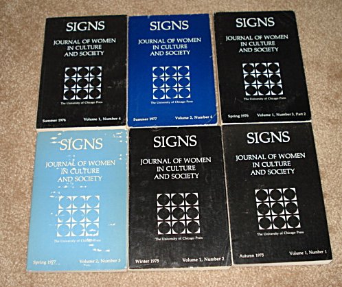 Signs - Journal of Women in Culture & Society, 6 volumes, 1970's softcover