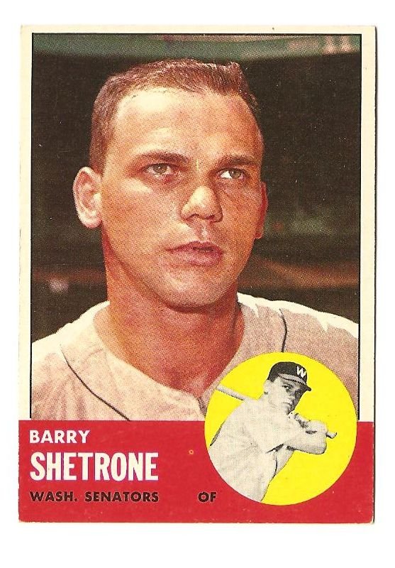 1963 Topps baseball card #276 Barry Shetrone VG/EX Washington Senators
