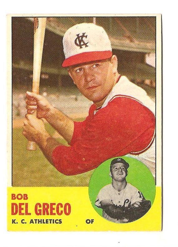 1963 Topps baseball card #282 Bob Del Greco EX/Nm Kansas City A's Athletics