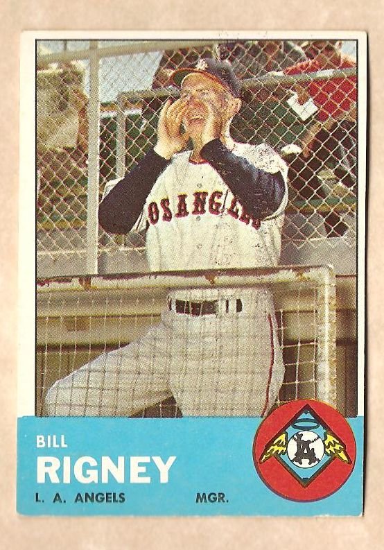 1963 Topps baseball card #294 Bill Rigney VG/EX Los Angeles Angels