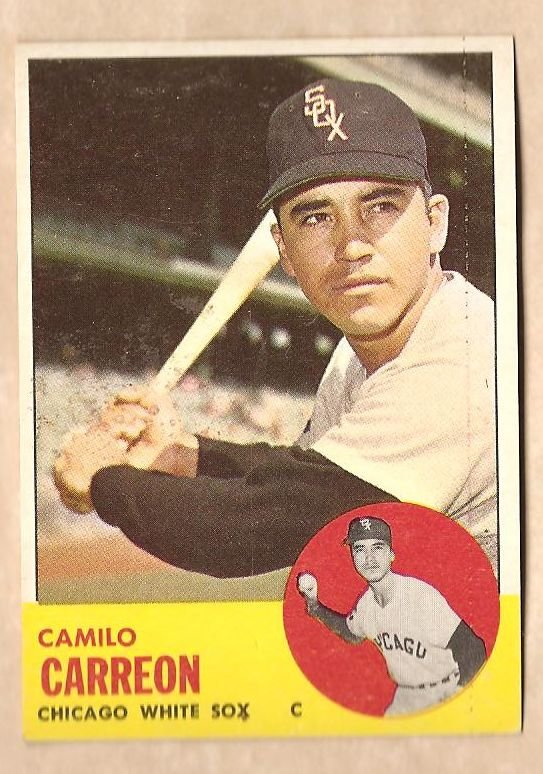 1963 Topps baseball card #308 Camilo Carreon EX/NM Chicago White Sox