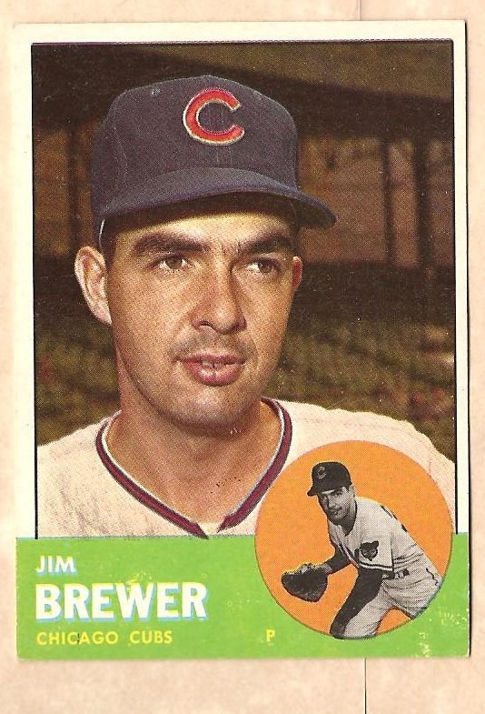 1963 Topps baseball card #309 Jim Brewer EX/NM Chicago Cubs