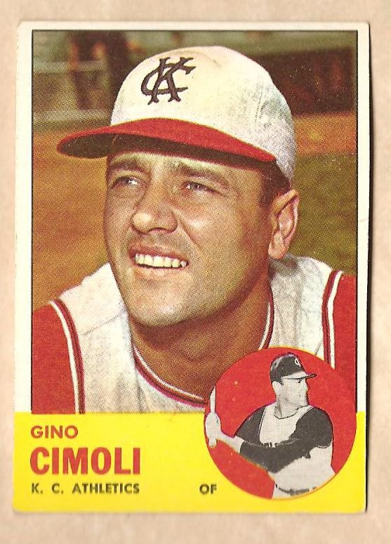 1963 Topps baseball card #321 Gino Cimoli VG Kansas City A's Athletics