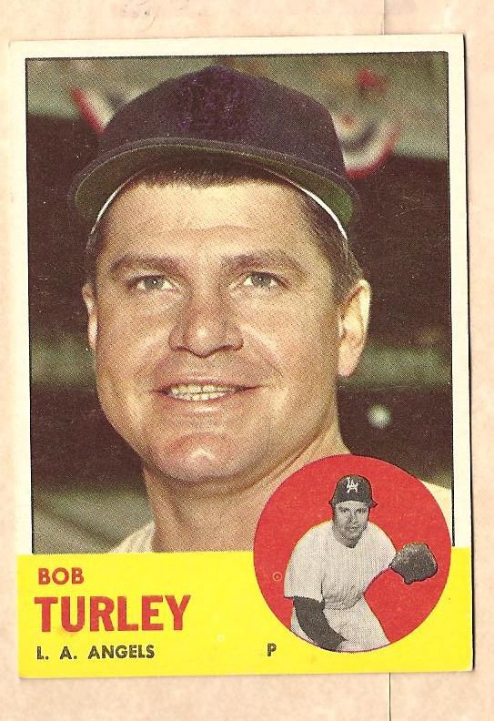 1963 Topps baseball card #322 Bob Turley VG/EX Los Angeles Angels