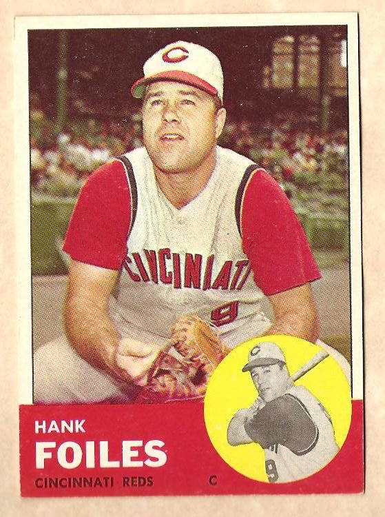 1963 Topps baseball card #326 Hank Foiles EX Cincinnati Reds