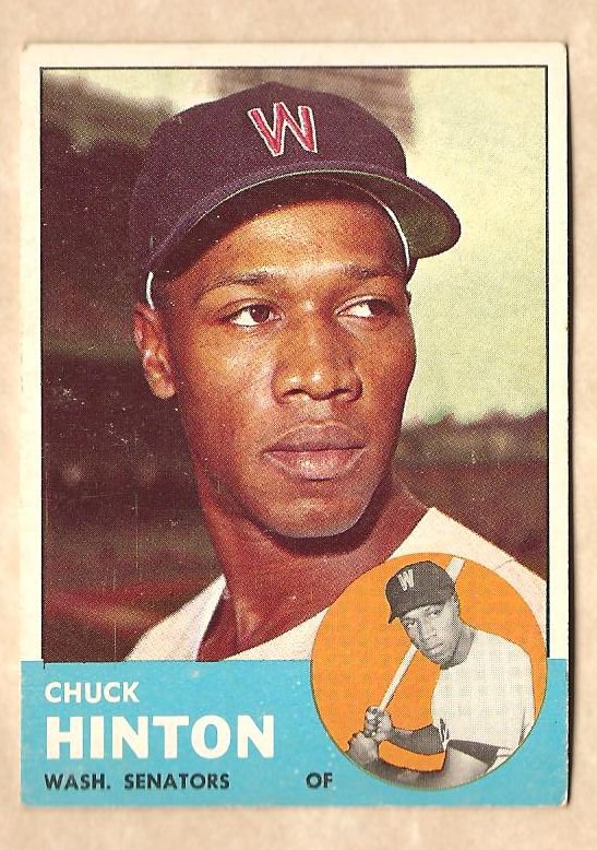1963 Topps baseball card #330 Chuck Hinton VG Washington Senators