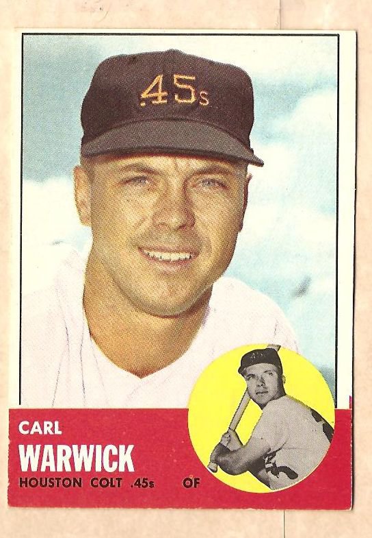 1963 Topps baseball card #333 Carl Warwick VG Houston Colt 45's