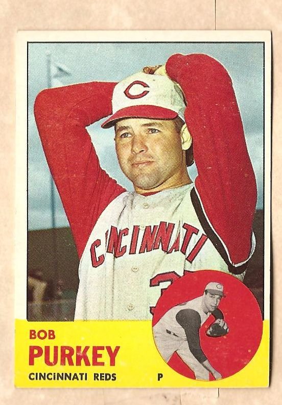 1963 Topps baseball card #350 Bob Purkey EX Cincinnati Reds