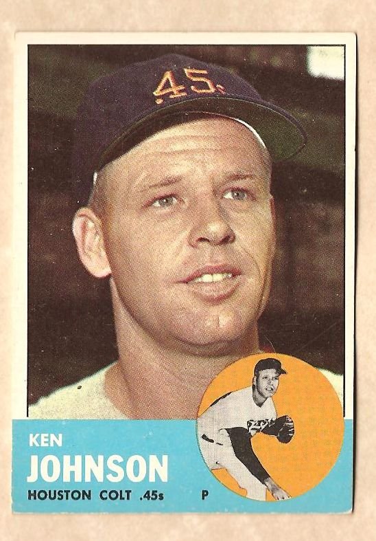 1963 Topps baseball card #352 Ken Johnson VG/EX Houston Colr 45's