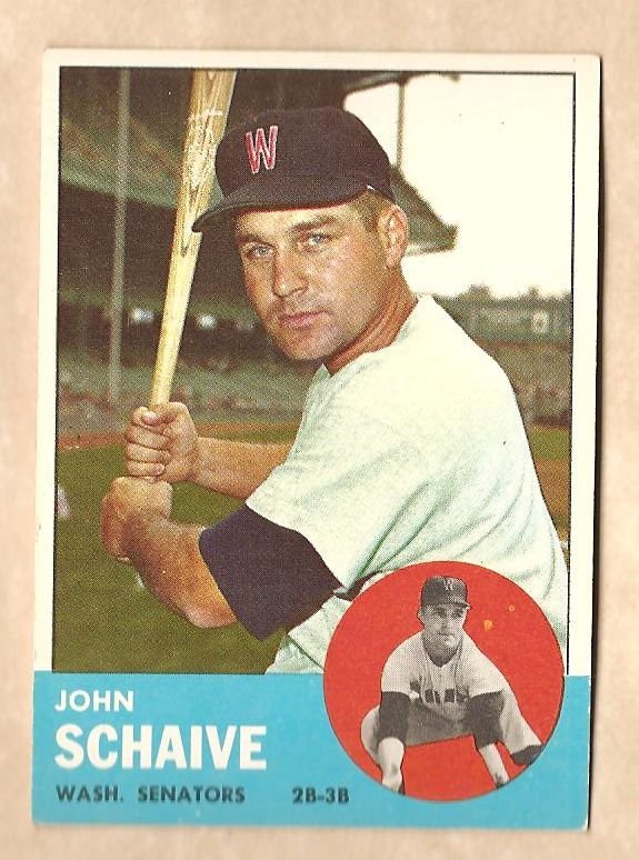 1963 Topps baseball card #356 John Schaive VG/EX Washington Senators