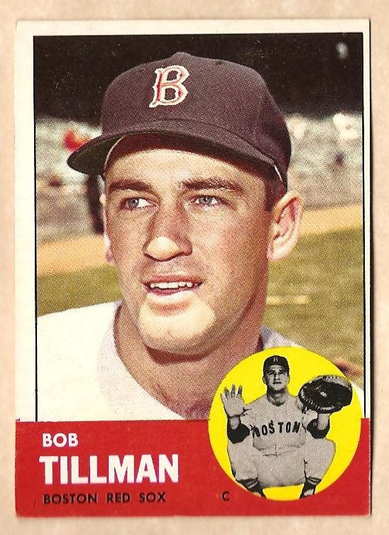 1963 Topps baseball card #384 Bob Tillman VG/EX Boston Red Sox