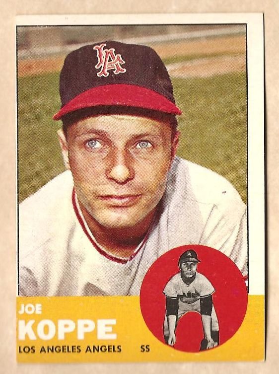 1963 Topps baseball card #396 Joe Koppe EX/NM Los Angeles Angels