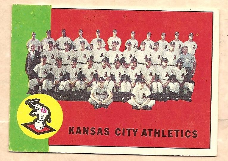 1963 Topps baseball card #397 Kansas City A's Athletics team card EX