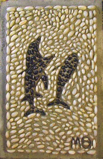 DOLPHINS PEBBLE MOSAIC