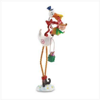 STORK WITH BABY FIGURINE
