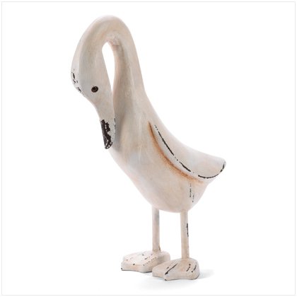 CARVED WOODEN IVORY DUCK