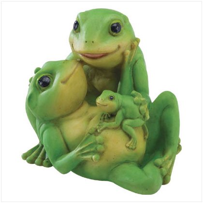 FROG FAMILY FIGURINE