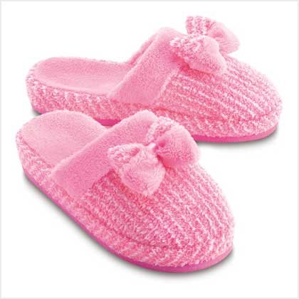 PINK PLUSH SLIPPERS-LARGE