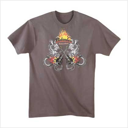 FLAMING GUITAR T-SHIRT - XLarge