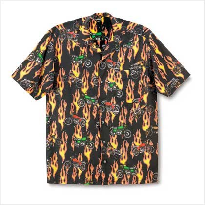 MOTORCYCLE MEN`S CAMP SHIRT 2X