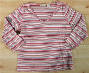 Eddie Bauer shirt sz Small womens v-neck 00714