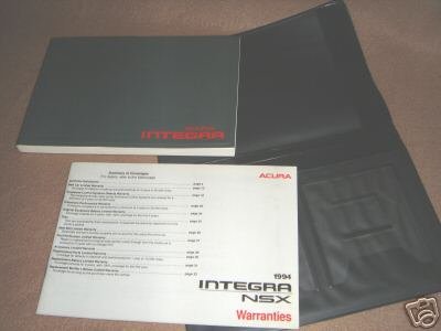 FACTORY OEM 1994 ACURA INTEGRA Owners Manual + MORE