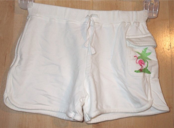 Greendog shorts sz Small flamingo green dog cute 001336