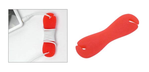 Smartwrap for mouse / usb / headphone cords - red